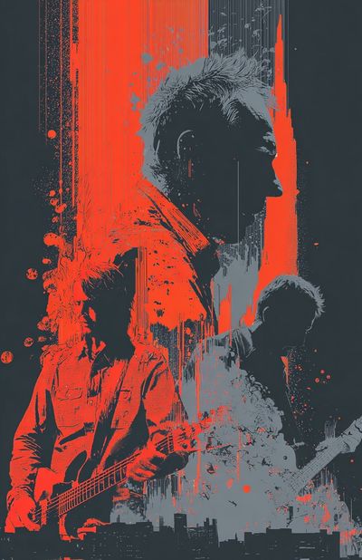 Rock Band Silhouette — Music Art Print.