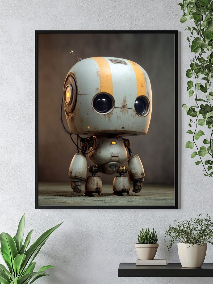 Vintage Robot Character — Illustration Print. — room view 4