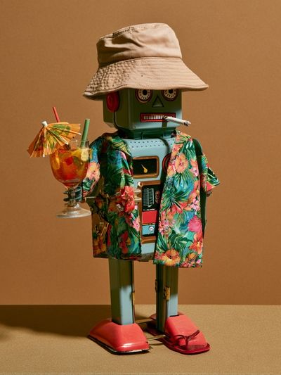Tropical Robot Cocktail Photography Poster.