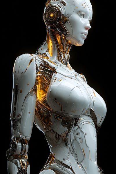 Futuristic Robot Portrait Poster. poster