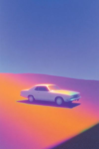 Retro Car Sunset Poster