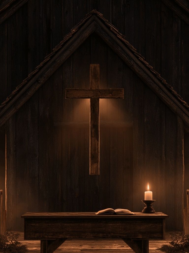 Rustic Chapel Cross Poster. poster detail