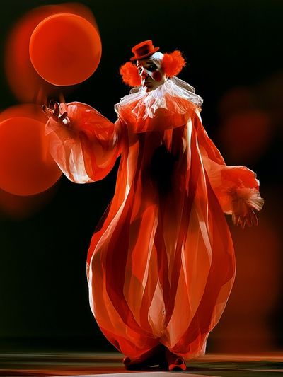 Red Clown Performance Photography Poster.