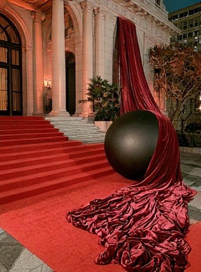 Red Carpet Sculpture Photography Poster.