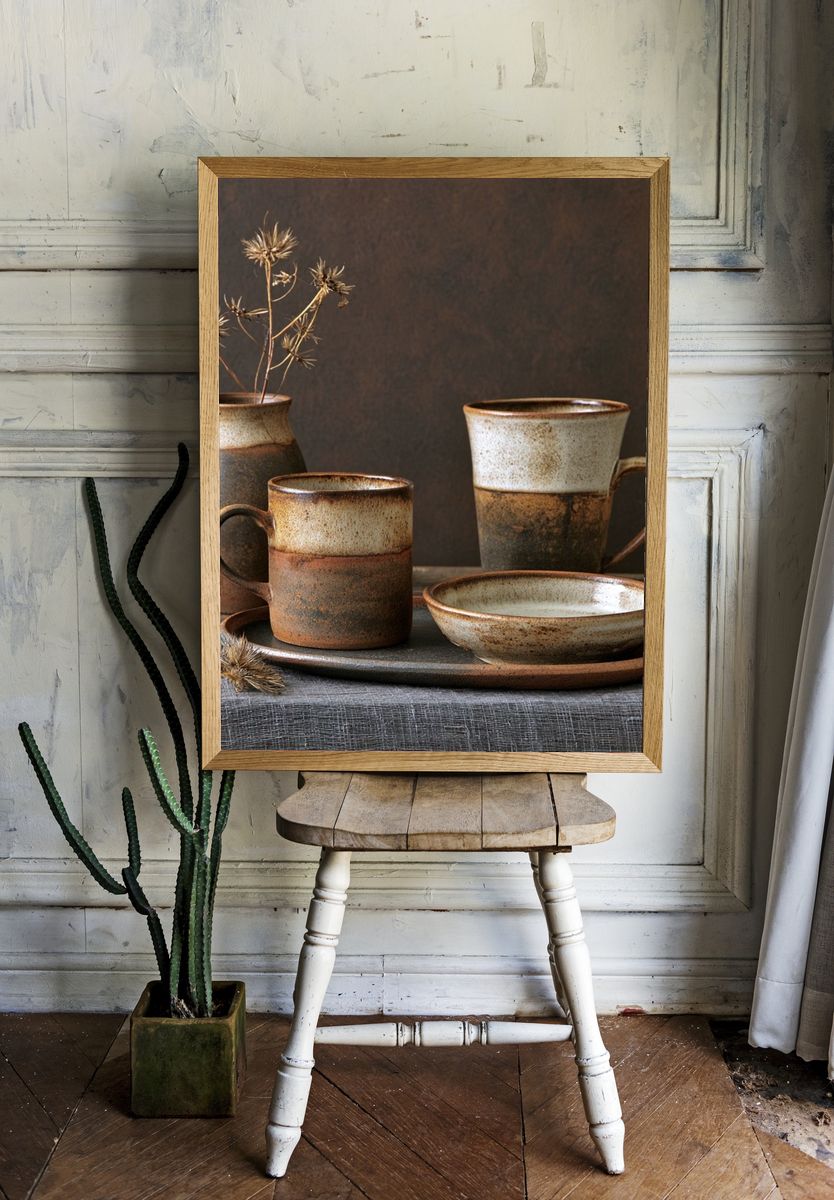 Rustic Ceramic Still Life Poster. room preview