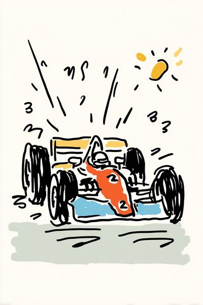 Race Car Illustration Poster. poster