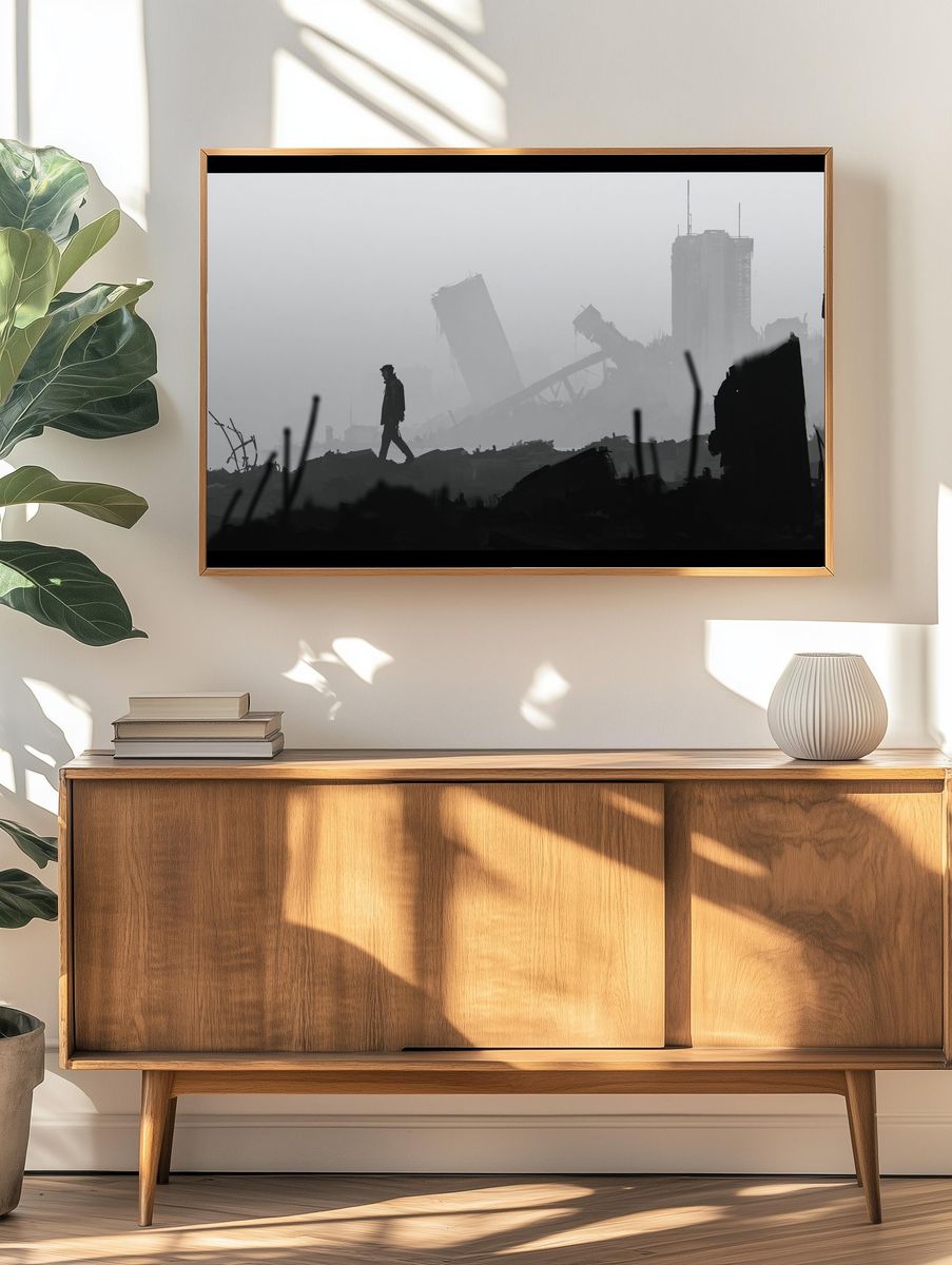 Ruined City Silhouette Print. — room view 3