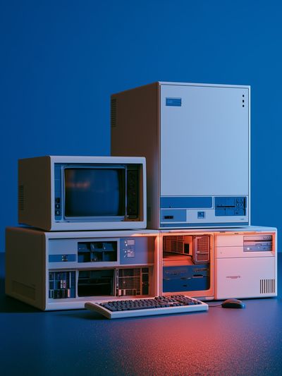 Retro Computer Stack Photography Poster.