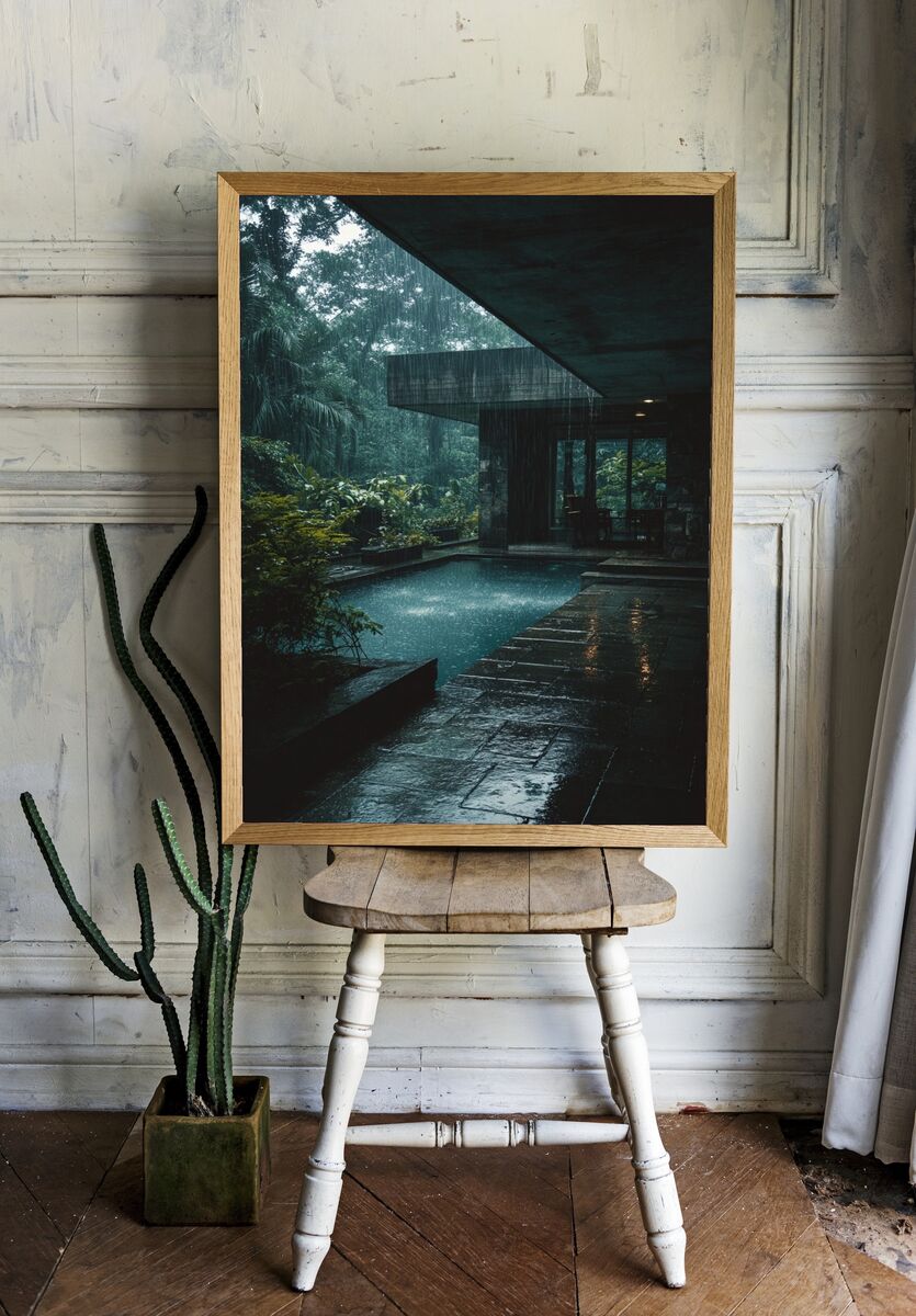 Rainy Day at Modern Architecture Poster. — room view 1