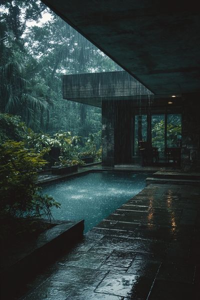 Rainy Day at Modern Architecture Poster