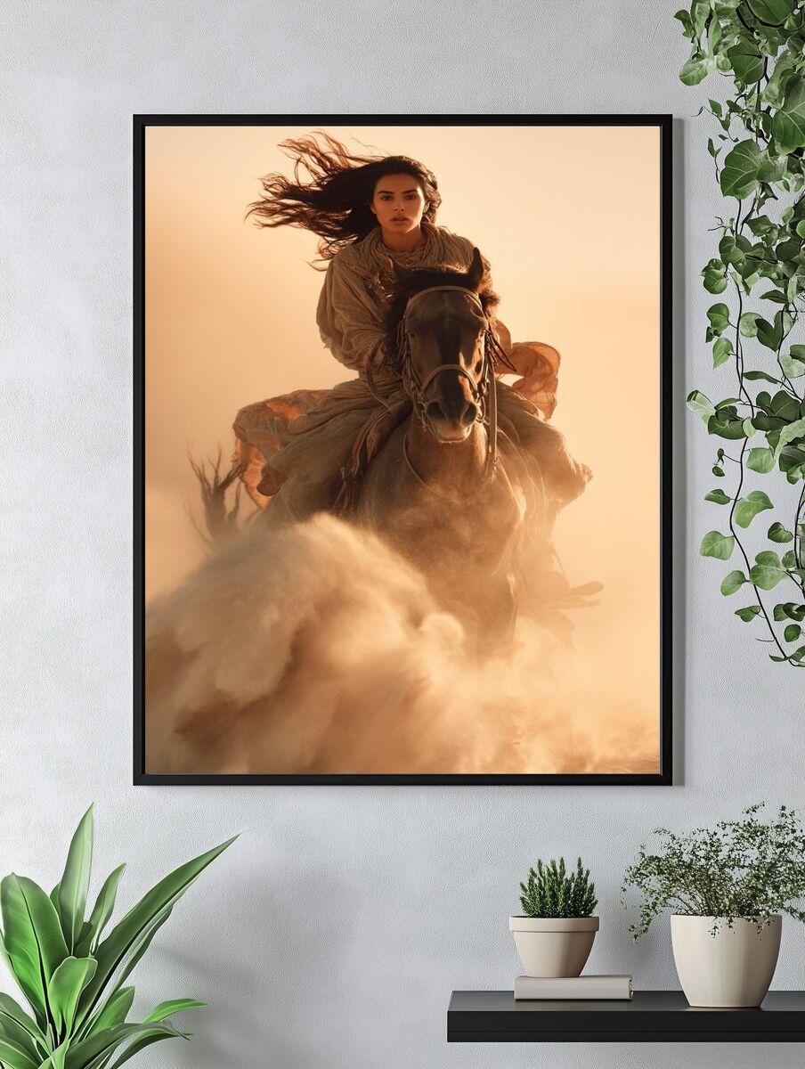 Rider in the Desert — Photography Print. — room view 4