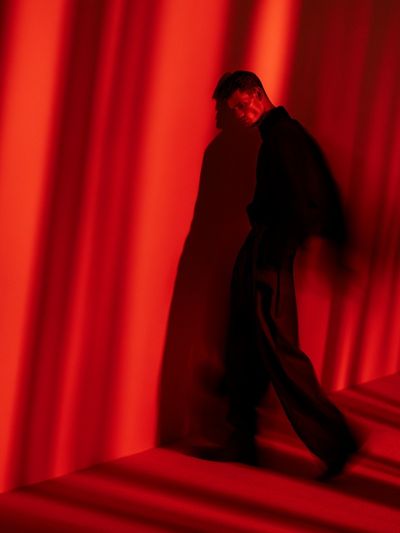 Red Light Portrait Photography Poster.