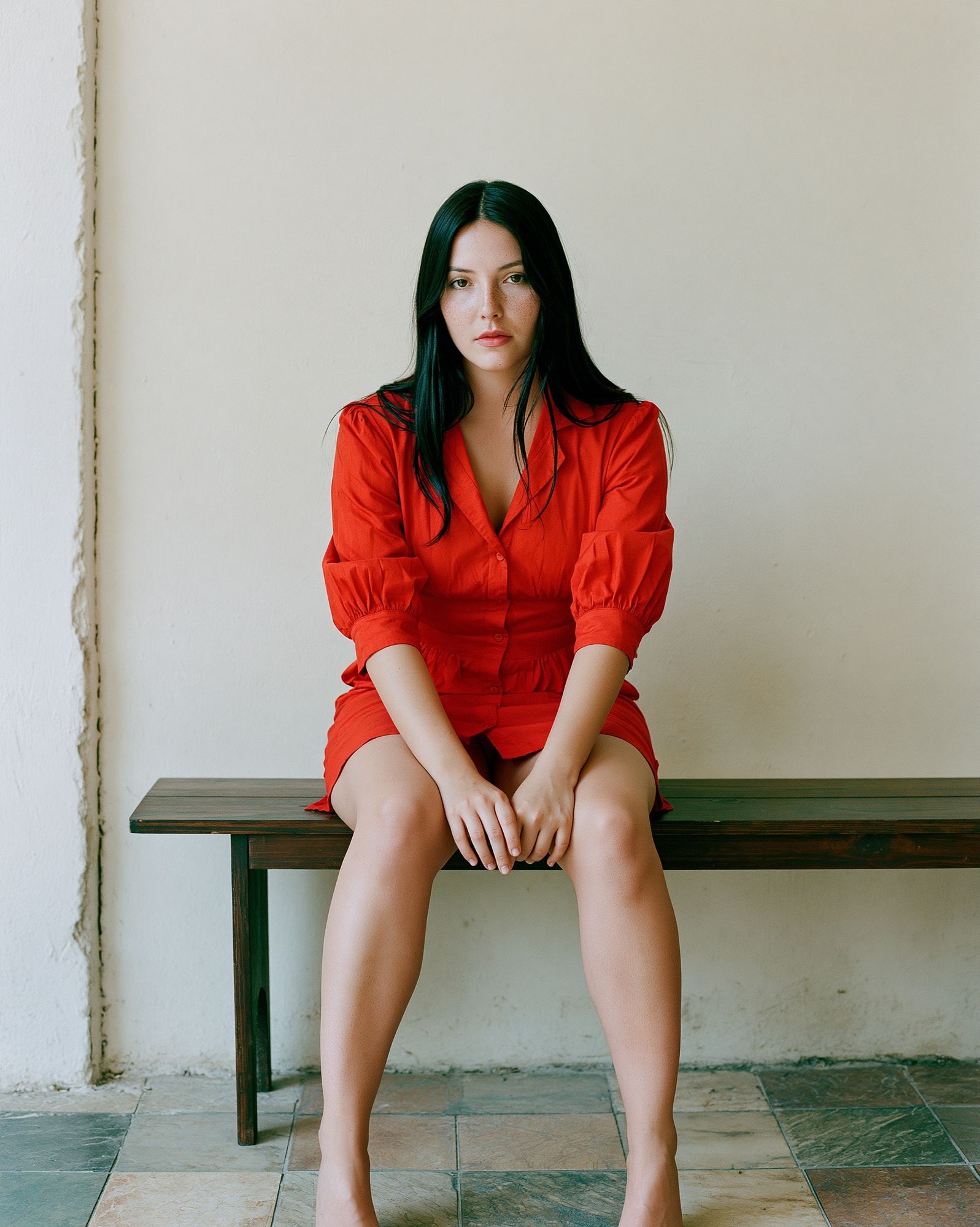 Red Dress Portrait Photography Poster. poster detail