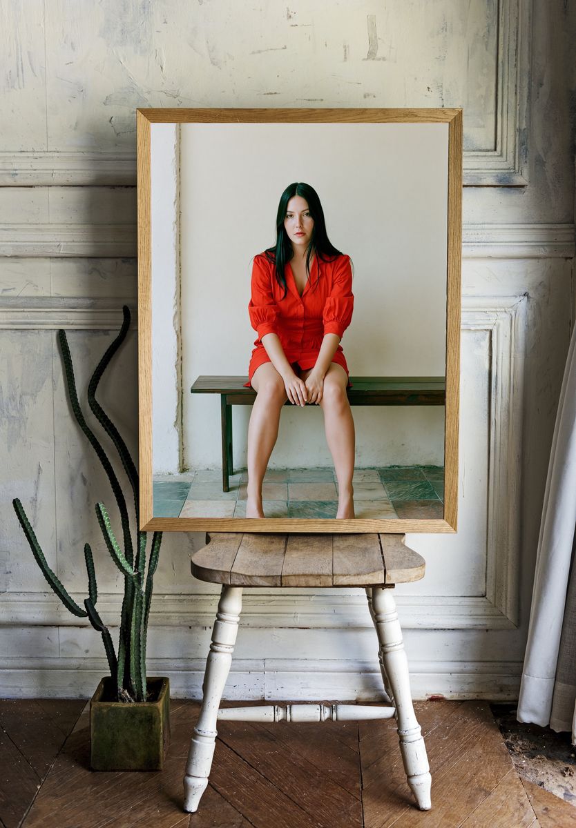 Red Dress Portrait Photography Poster. room preview