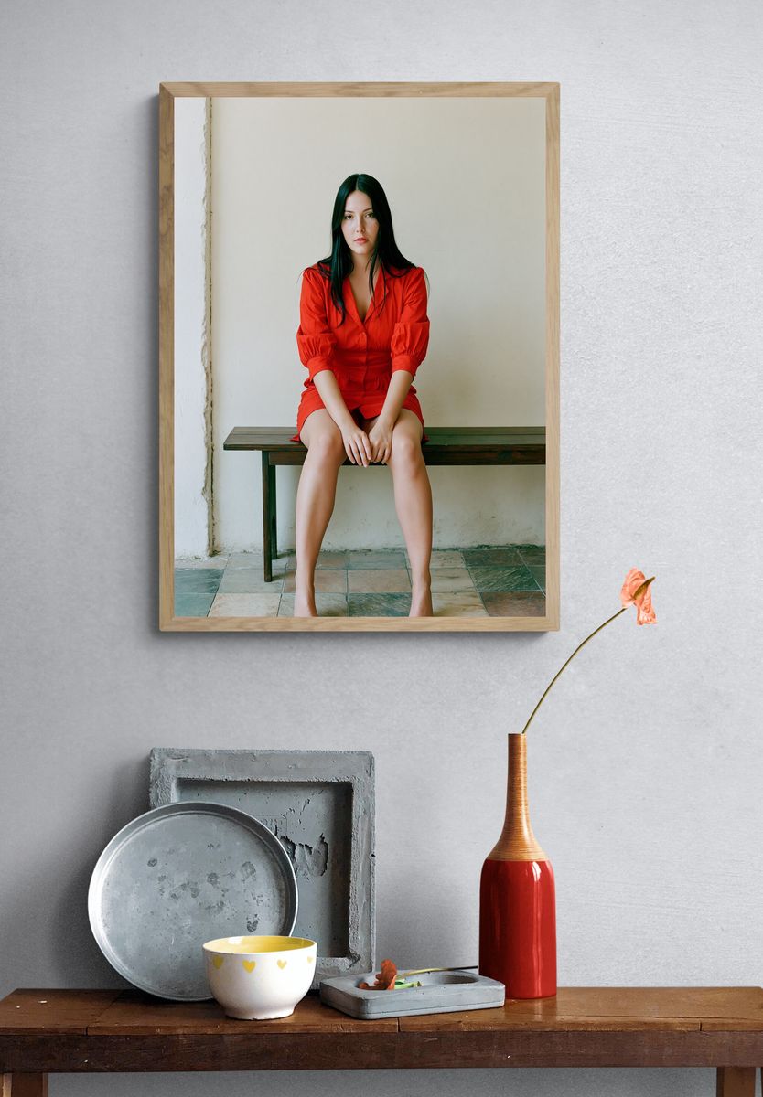 Red Dress Portrait Photography Poster. — room view 3