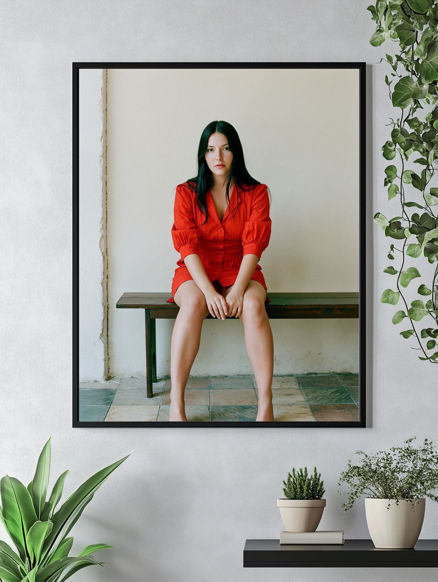 Red Dress Portrait Photography Poster. — room view 4