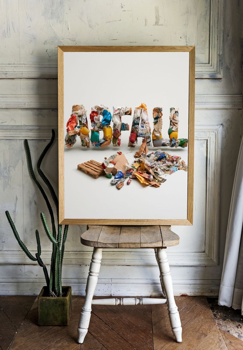Recycled ABC Wall Art Poster. room preview