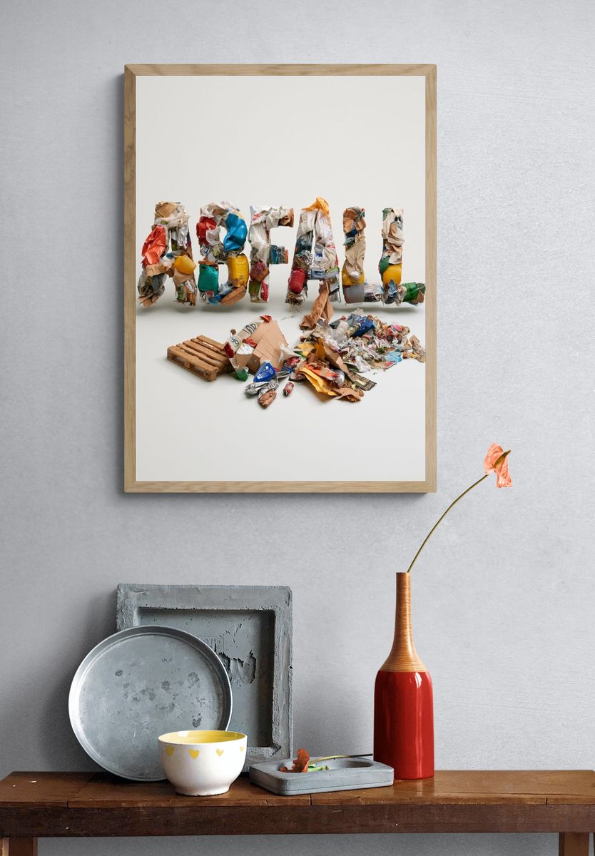 Recycled ABC Wall Art Poster. — room view 3