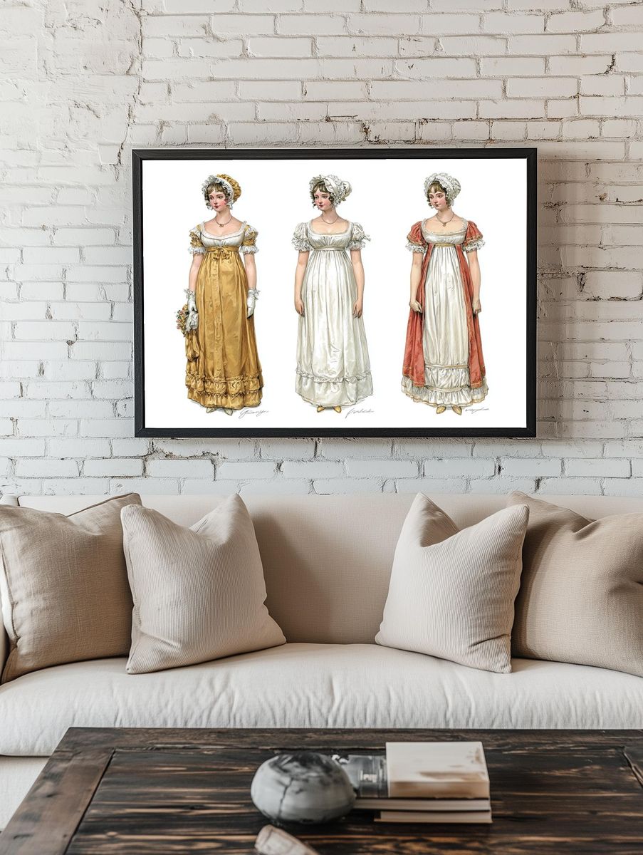 Elegant Regency Dresses — Vintage Print. — room view 1