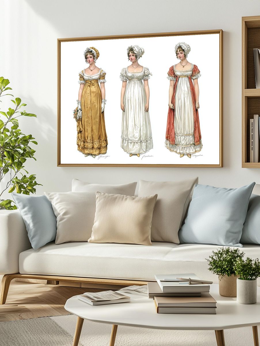 Elegant Regency Dresses — Vintage Print. — room view 2