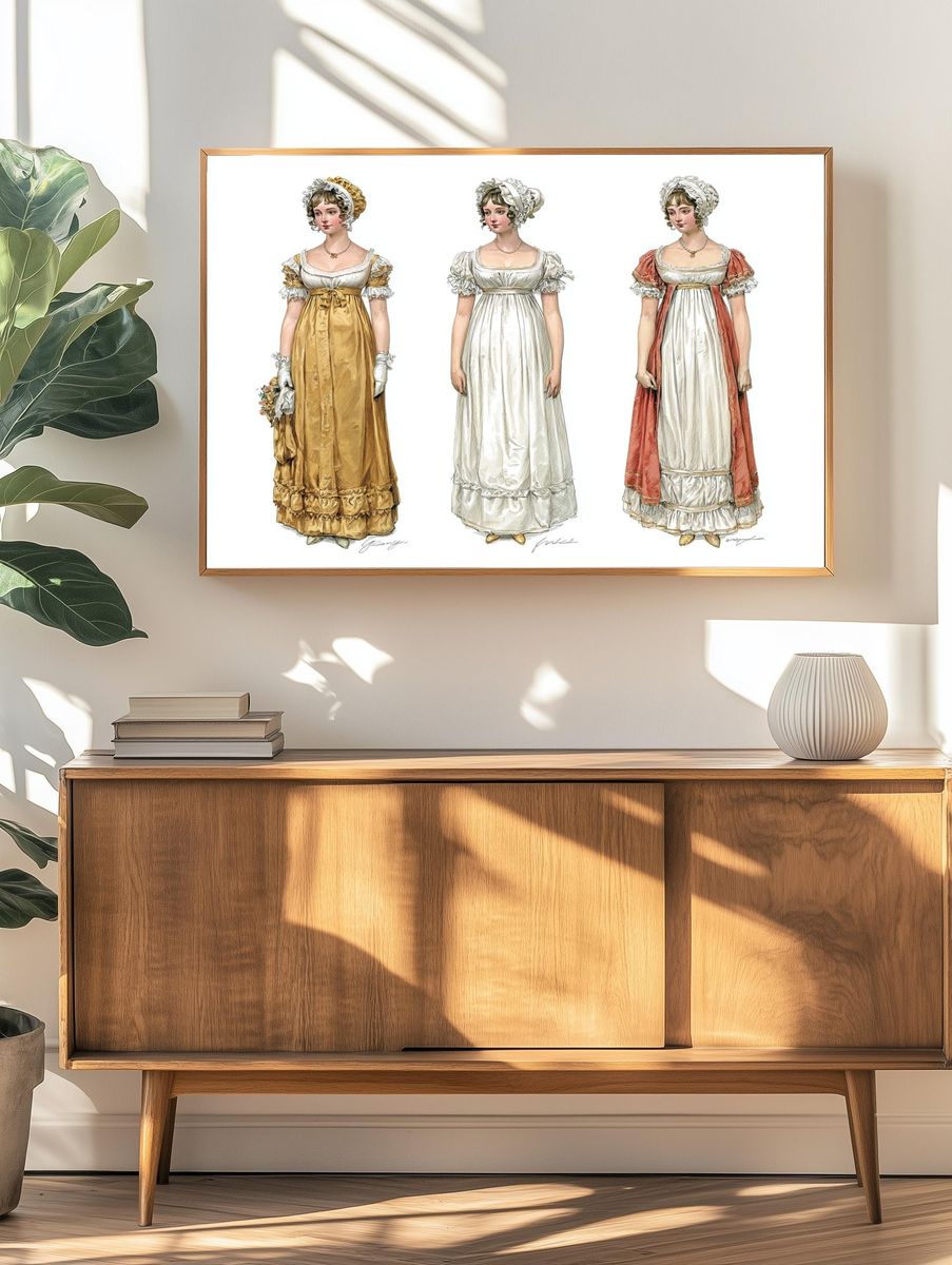 Elegant Regency Dresses — Vintage Print. — room view 3