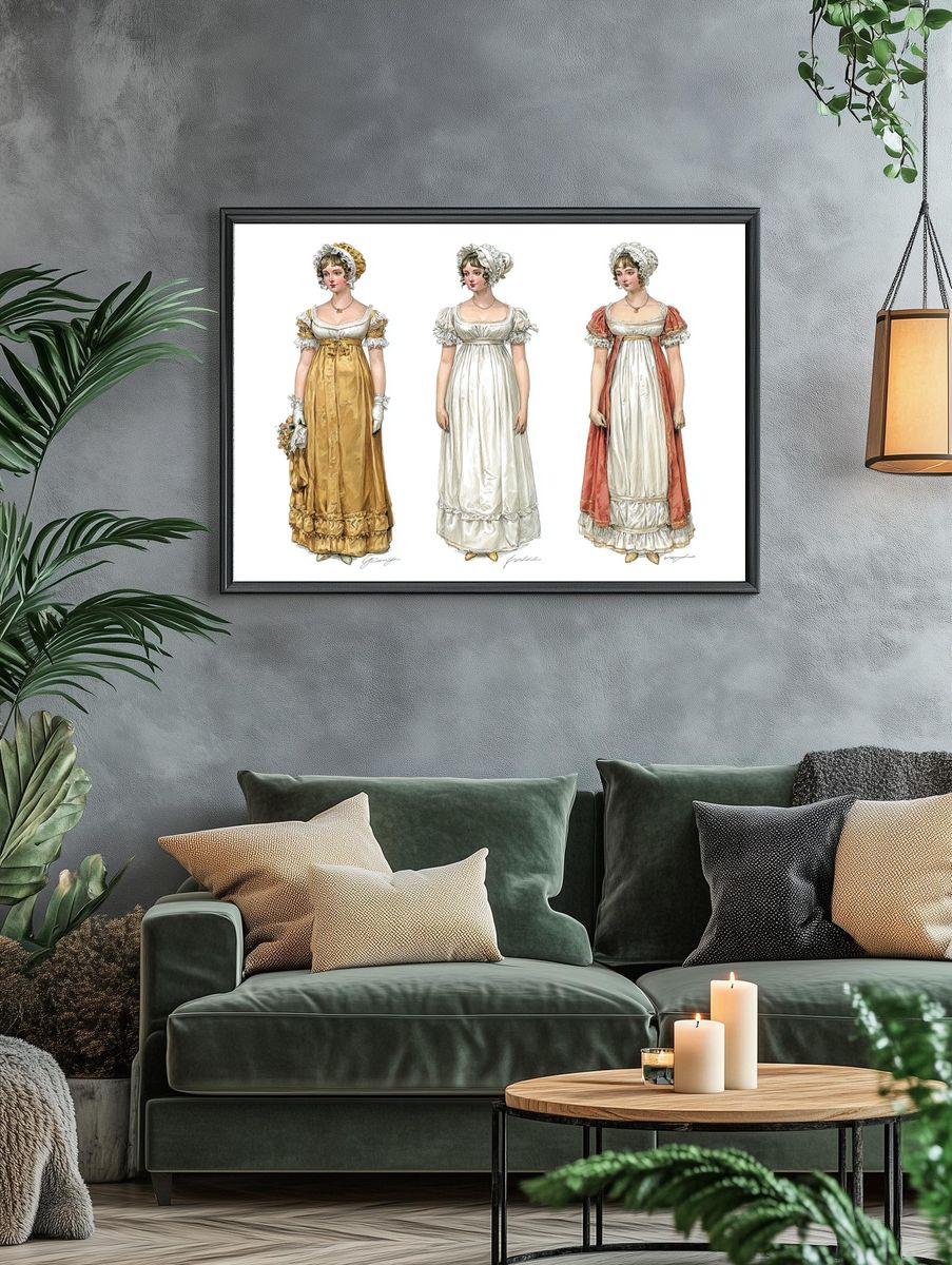Elegant Regency Dresses — Vintage Print. — room view 4
