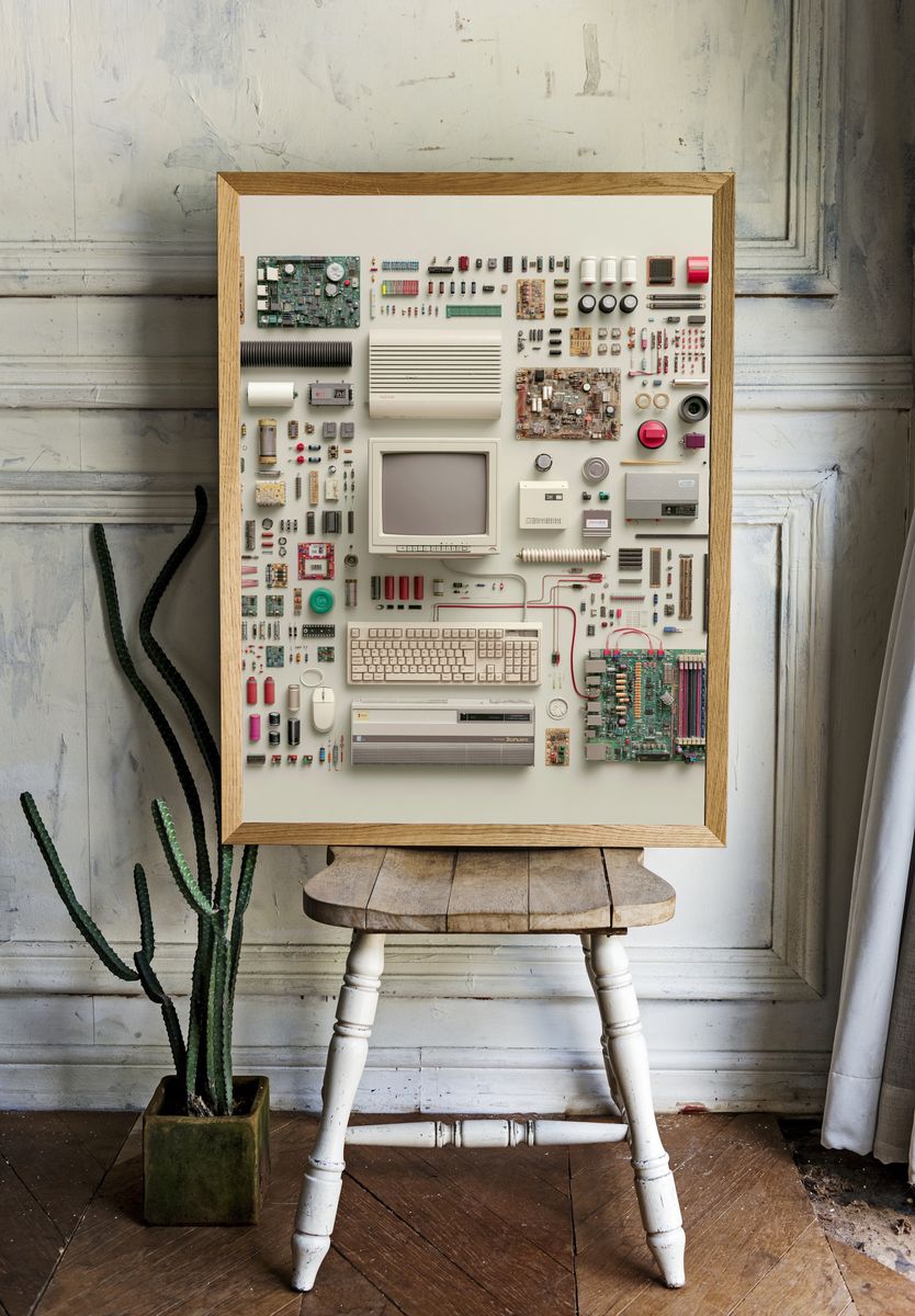 Retro Electronics Flat Lay Poster. room preview