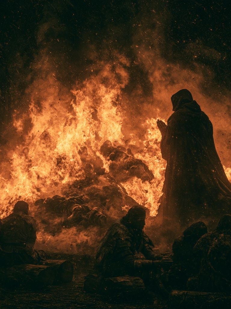 Ritual Fire Scene — Fine-Art Print. poster detail