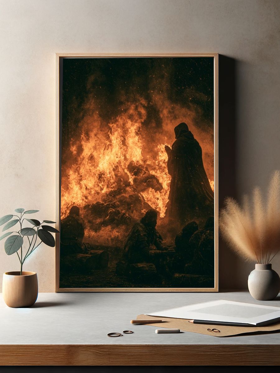 Ritual Fire Scene — Fine-Art Print. — room view 2