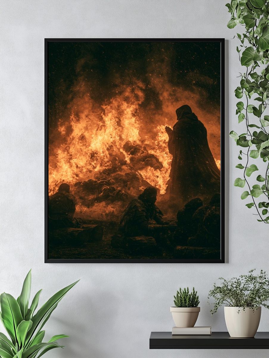 Ritual Fire Scene — Fine-Art Print. — room view 4