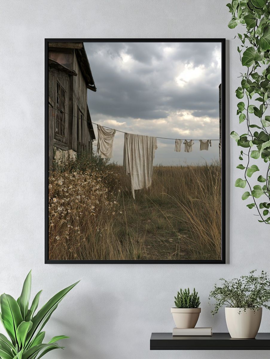 Rustic Farmhouse Laundry Scene Poster. — room view 4