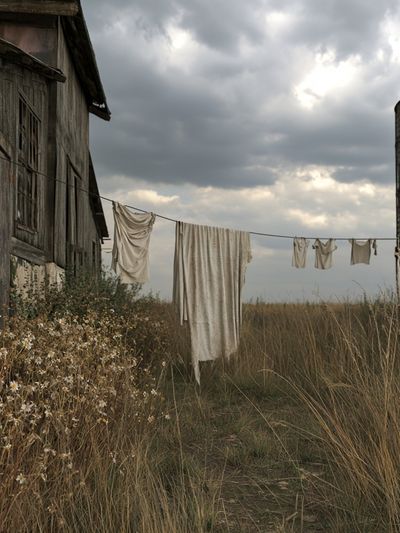 Rustic Farmhouse Laundry Scene Poster.