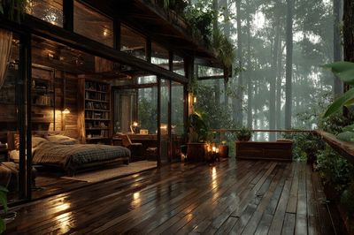 Rainforest Cabin Retreat Photography Poster. poster print