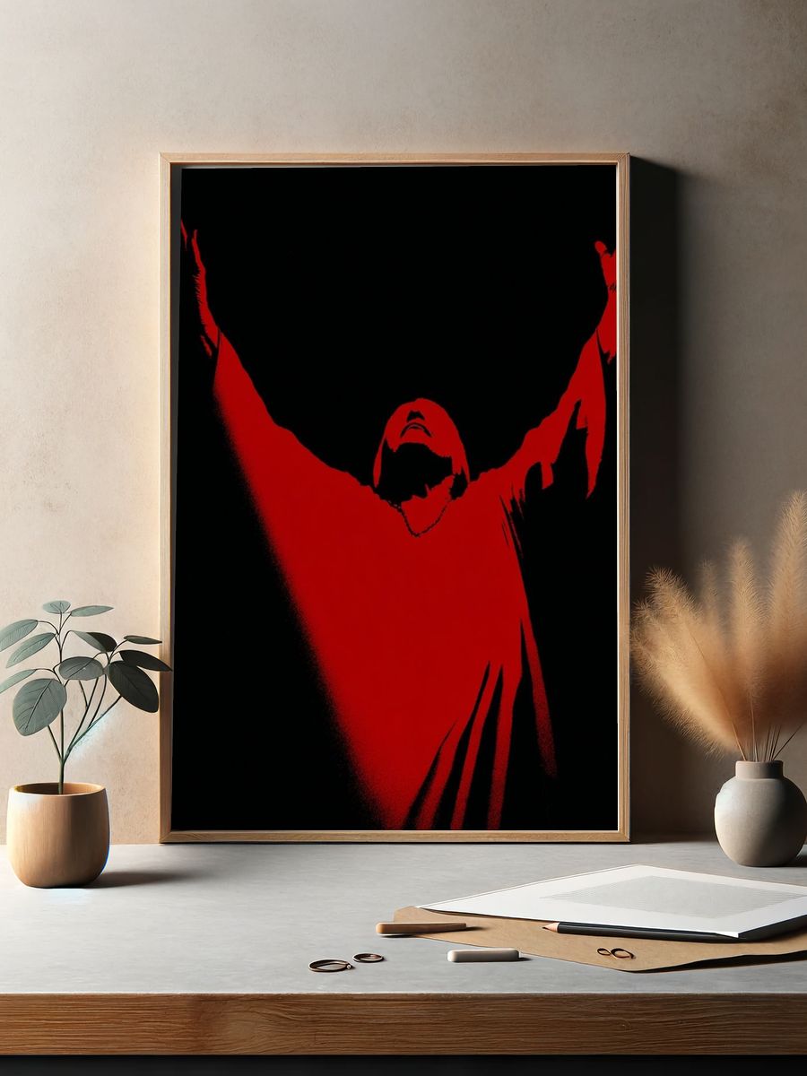 Red Figure Silhouette Poster. — room view 2