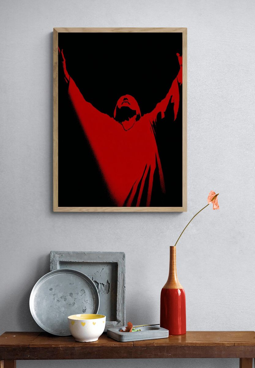 Red Figure Silhouette Poster. — room view 3