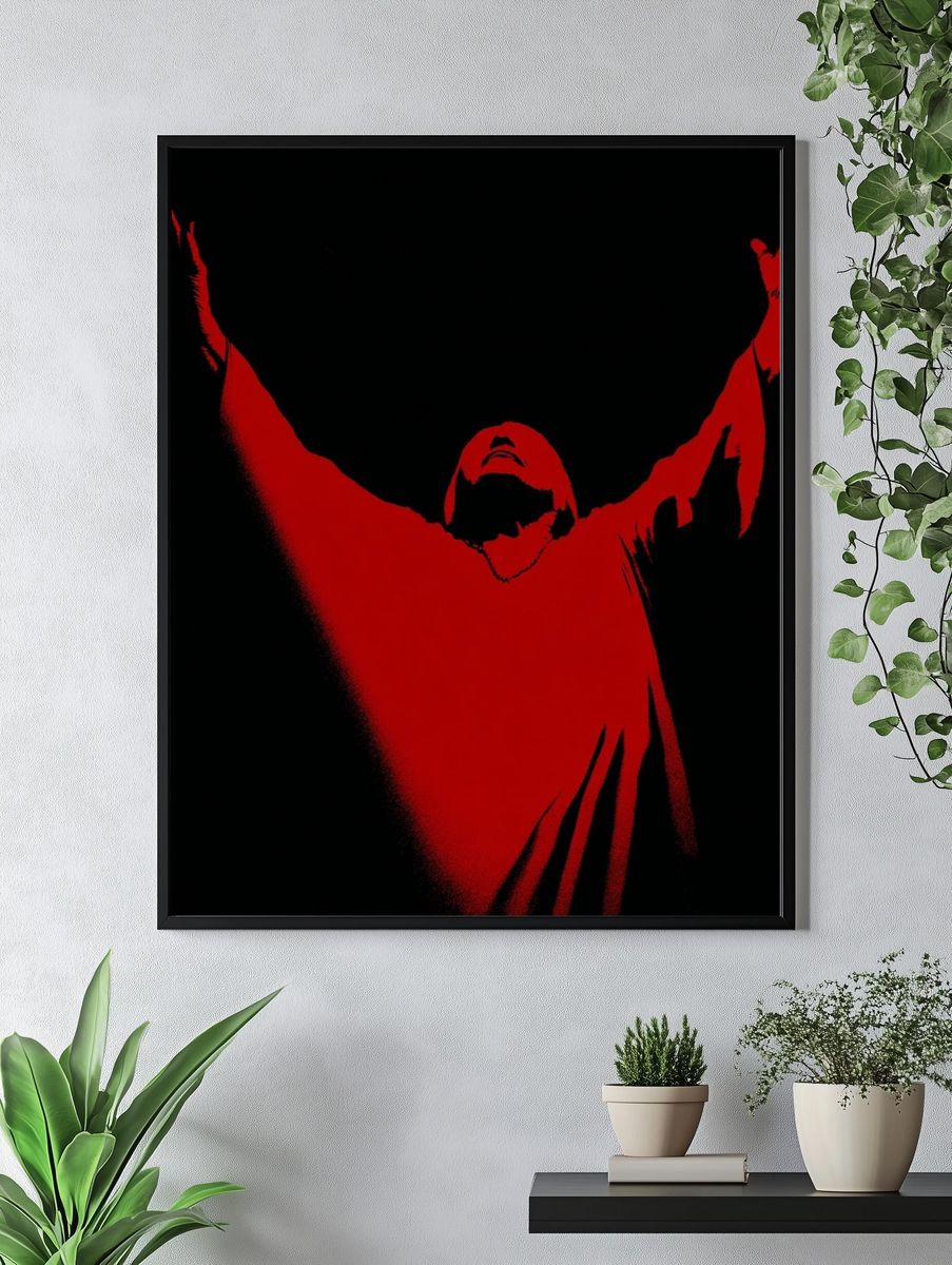 Red Figure Silhouette Poster. — room view 4