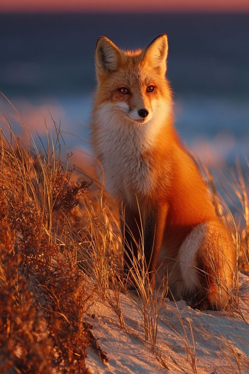 Red Fox at Sunset — Nature Print. poster — nature art