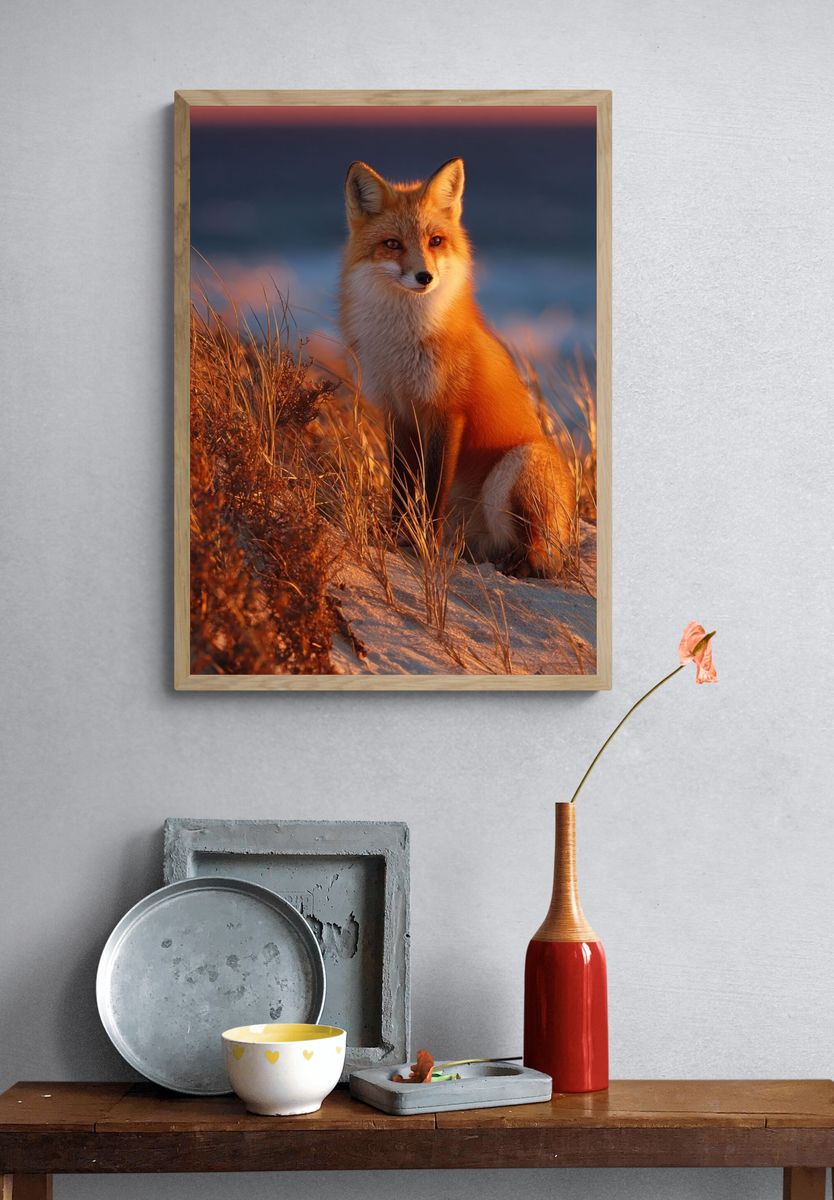 Red Fox at Sunset — Nature Print. — room view 3