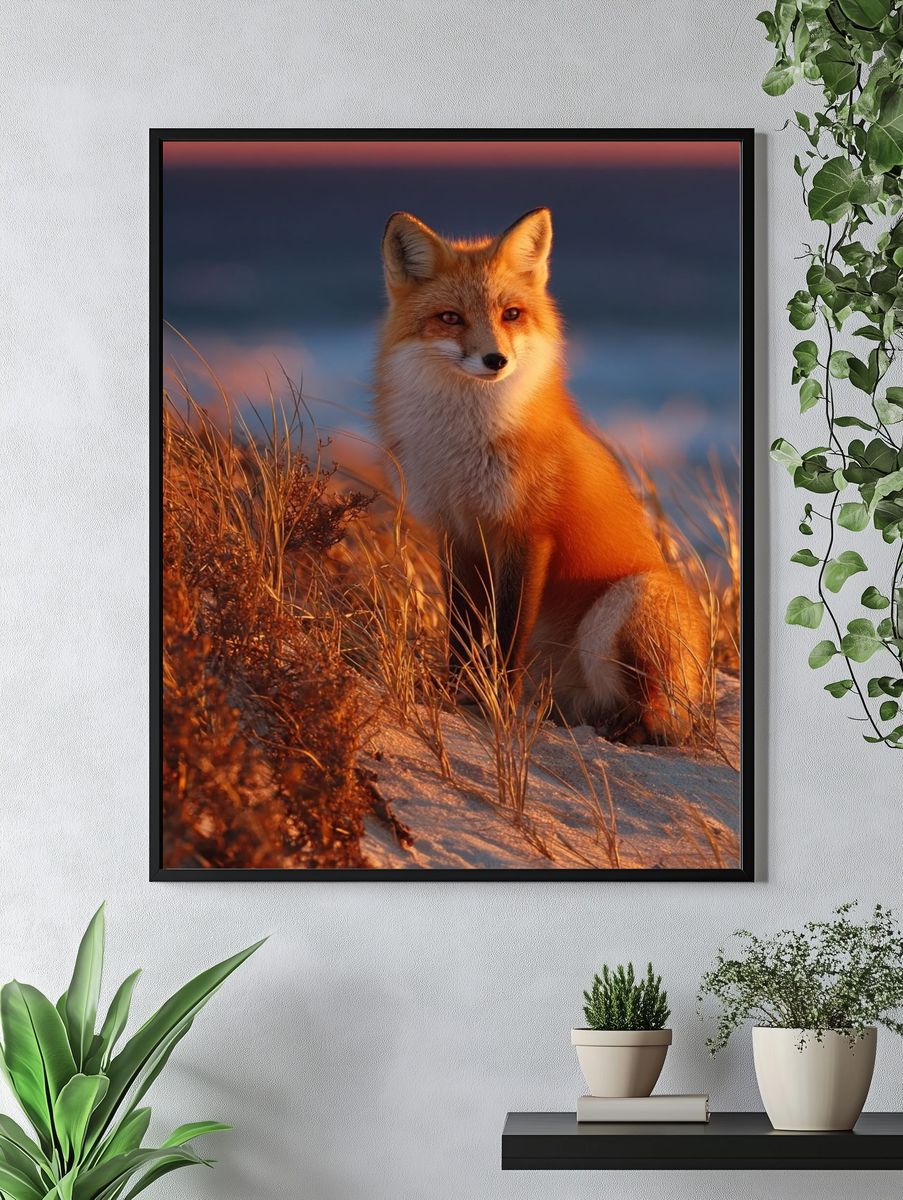 Red Fox at Sunset — Nature Print. — room view 4