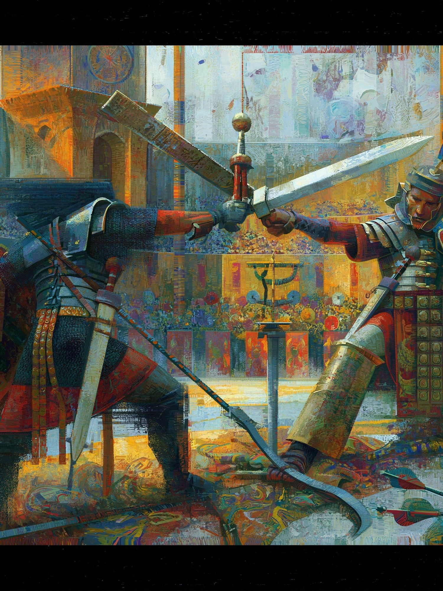 Roman Gladiators Duel Poster. poster detail