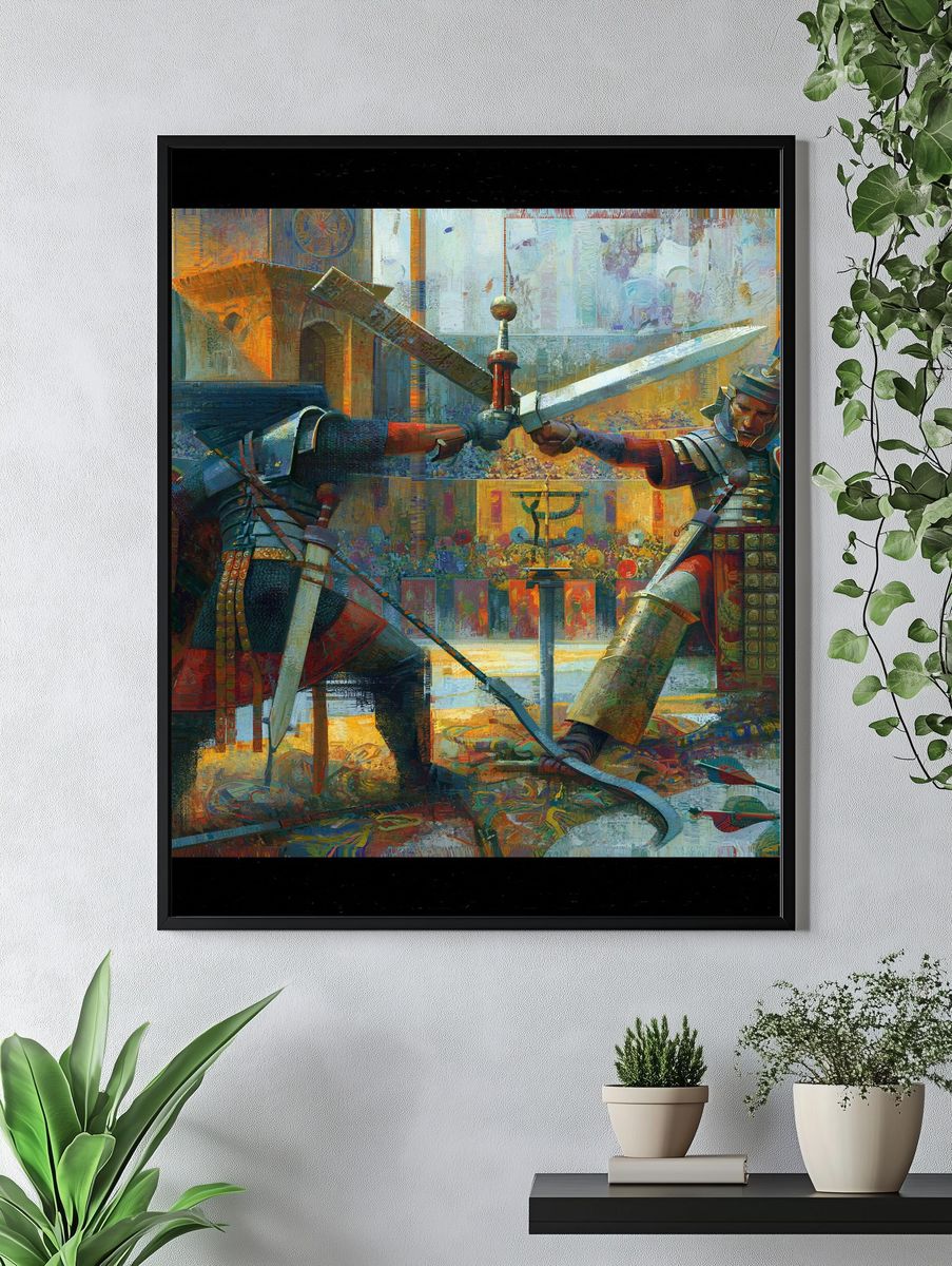 Roman Gladiators Duel Poster. — room view 4