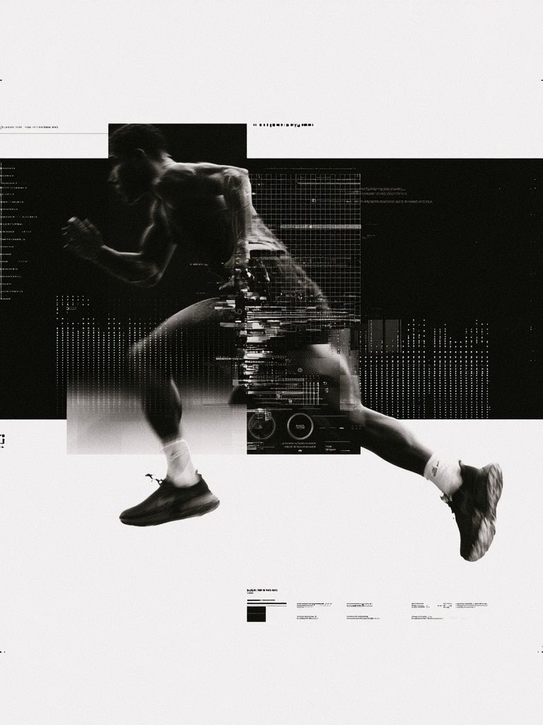 Runner Glitch Photography Poster. poster — photography art