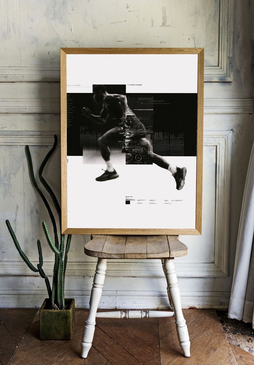 Runner Glitch Photography Poster. room preview