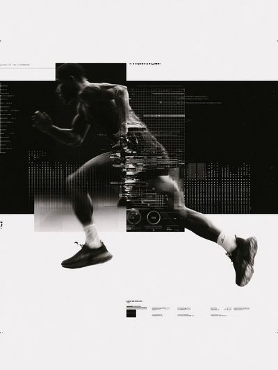 Runner Glitch Photography Poster.