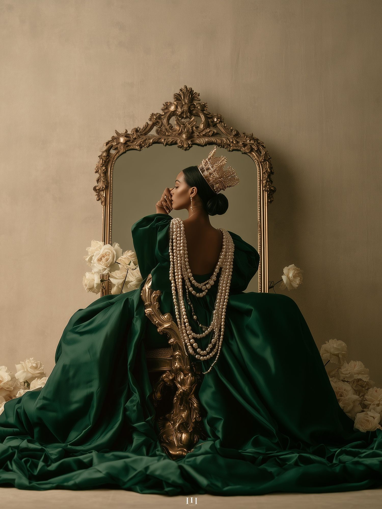 Regal Green Portrait Photography Poster. poster detail