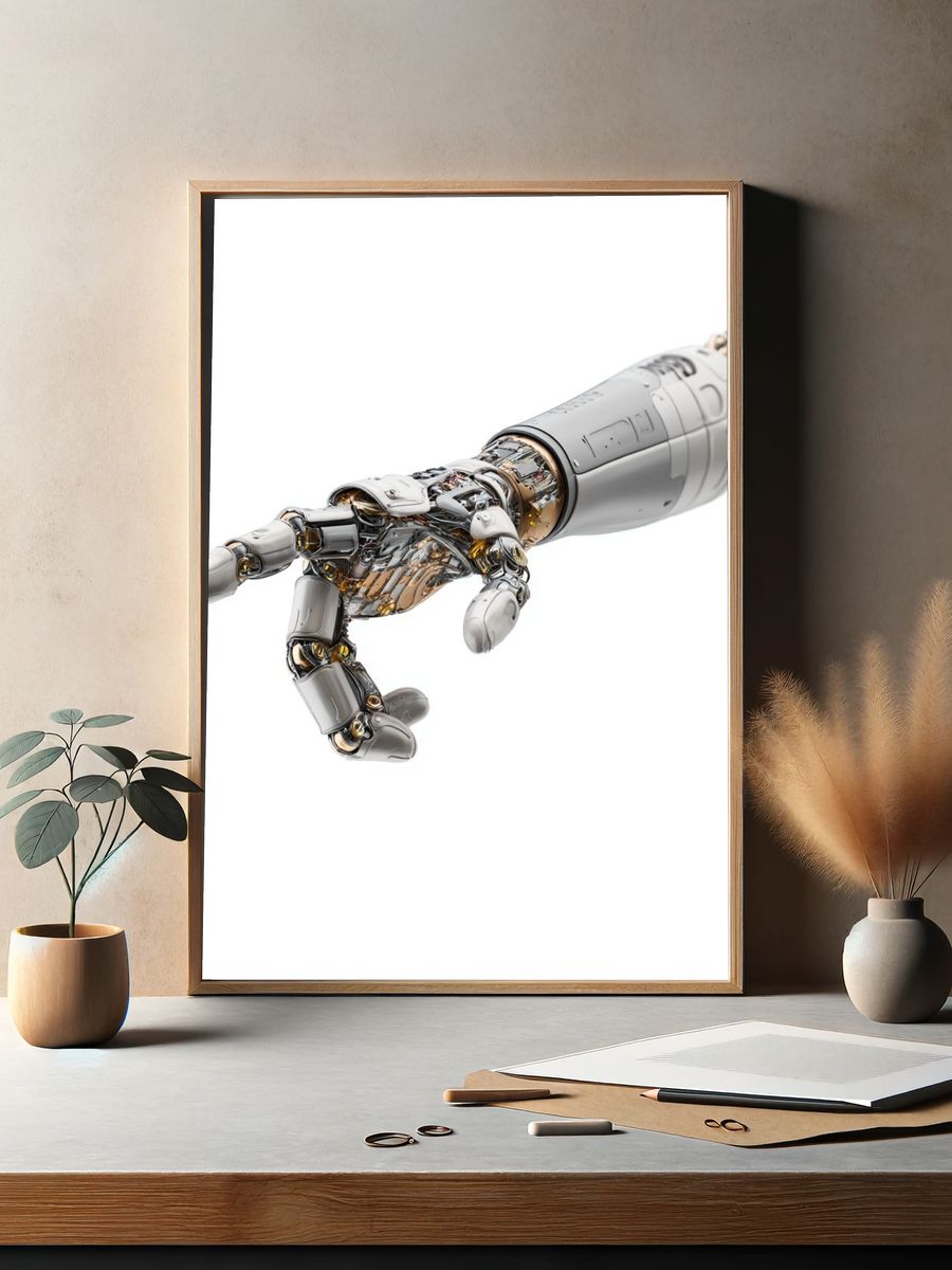 Robotic Hand Illustration Poster. — room view 2
