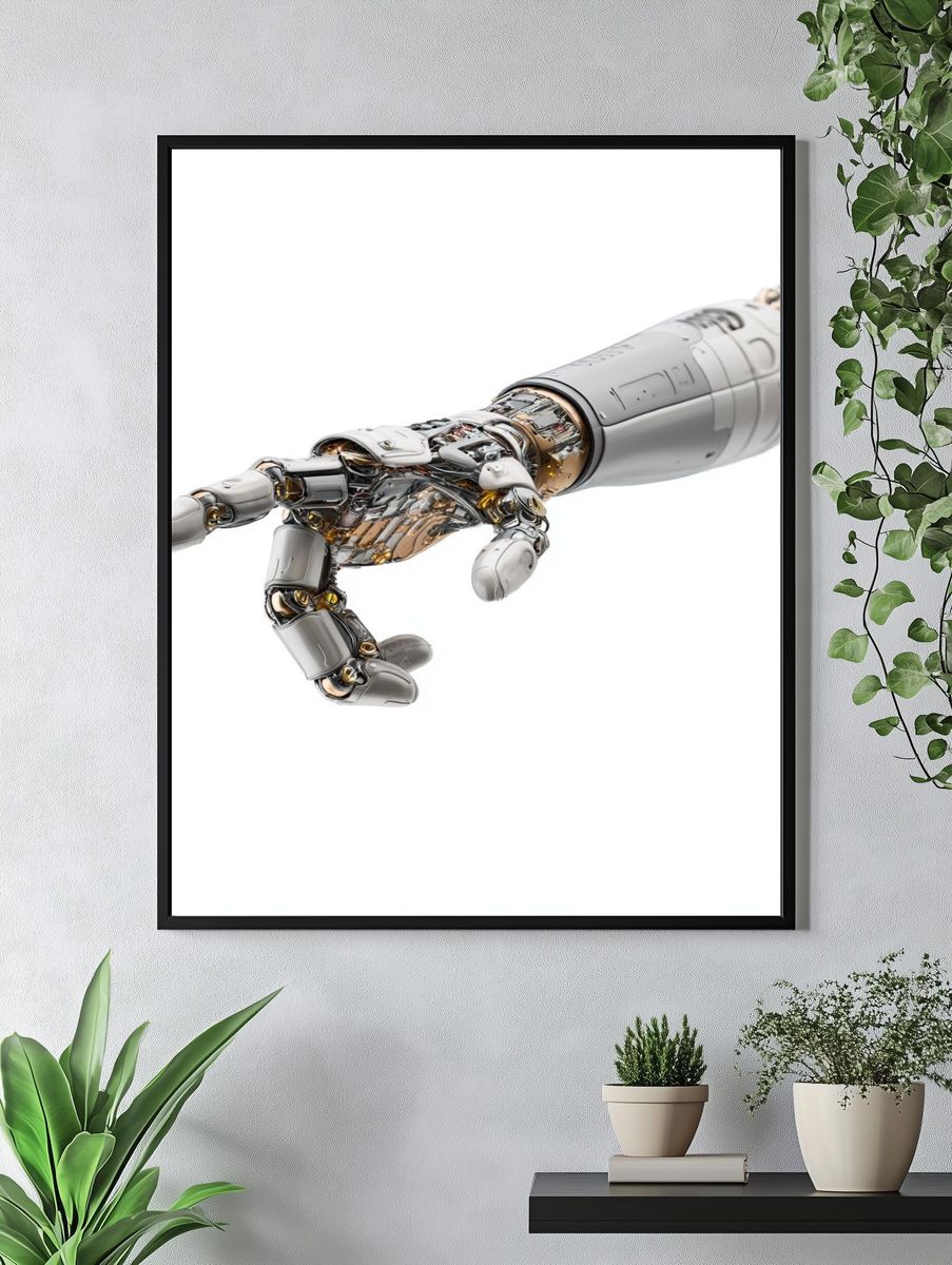 Robotic Hand Illustration Poster. — room view 4
