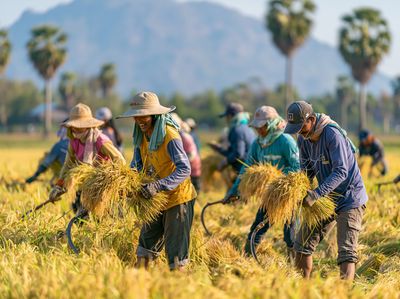 Rice Harvest Field Photography Poster. poster