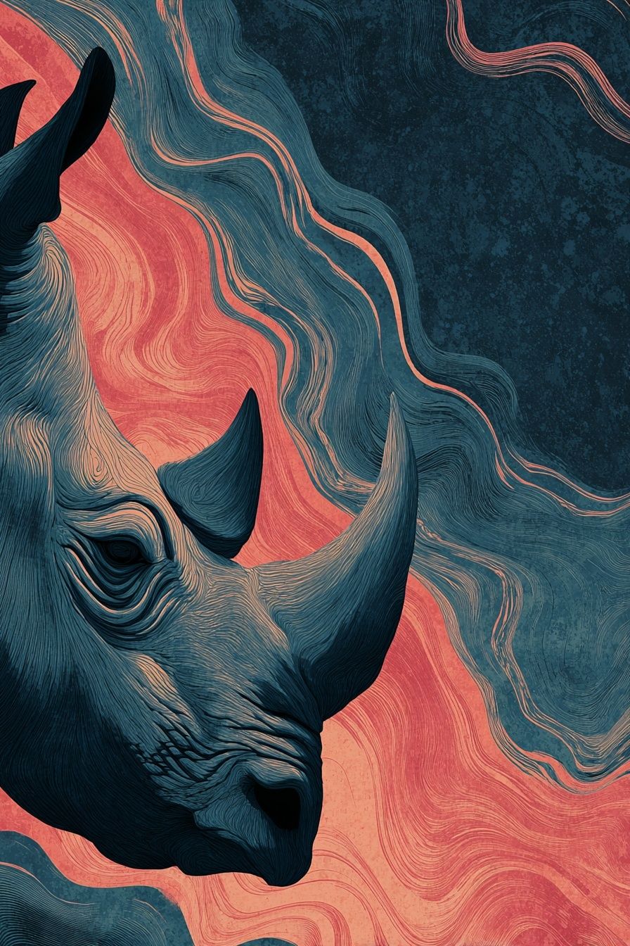 Rhino Head — Artistic Print. poster detail