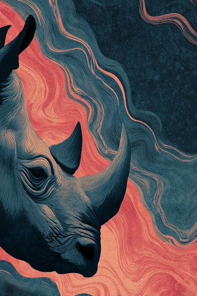 Rhino Head — Artistic Print. poster print